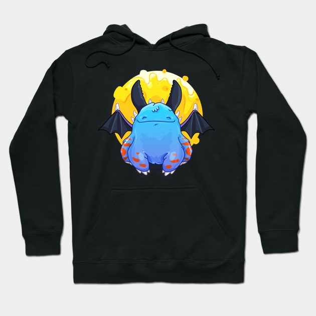 Cute Burly Friendly Happy Flying Monster Hoodie by PosterpartyCo